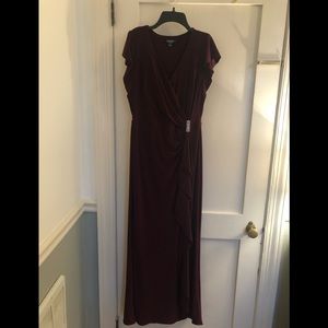 Gown and faux fur wrap